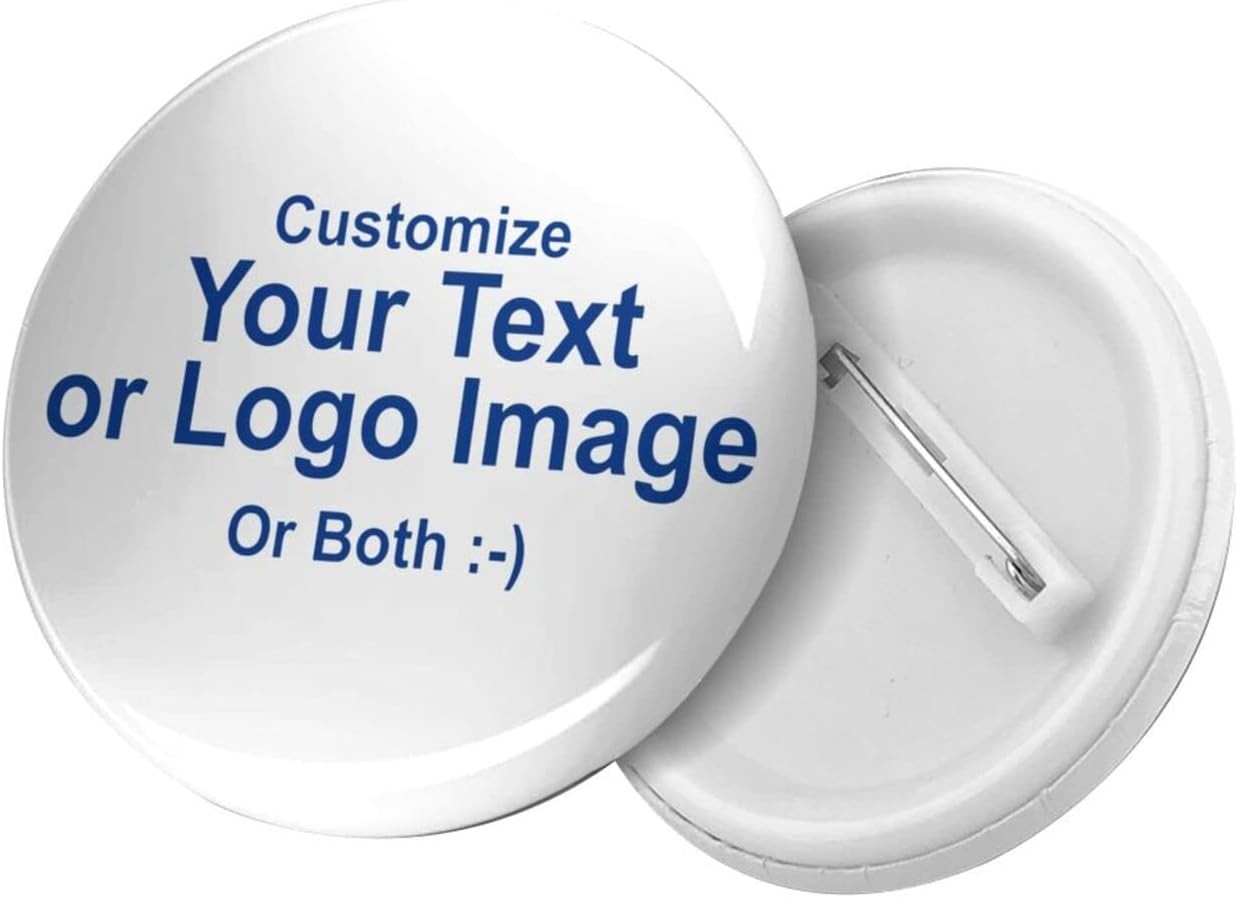 Custom Button Pins Personalize Your Own Name Logo Photo Pins Round Badges Design Your Own Personalized Pinback Buttons