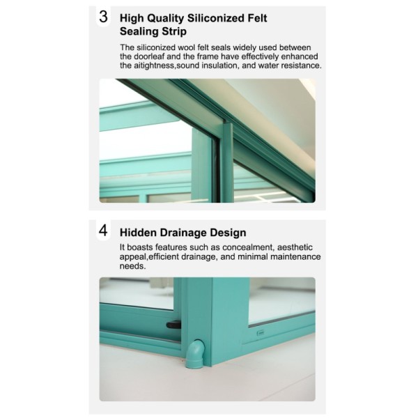Interior Modern Sliding Door Stable Structure Easy Operation Windproof Waterproof Thermal Insulation Aluminum Material Long