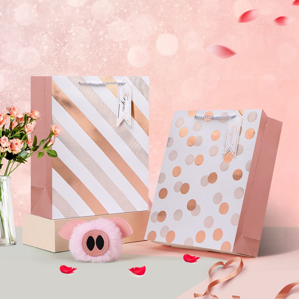 Custom Pattern Type White Cardboard Shopping Tote Paper Bag For Boutique With Custom Color