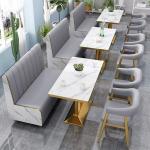 Leather Hotel Restaurant Furniture Marble Art Modern Booth Seating