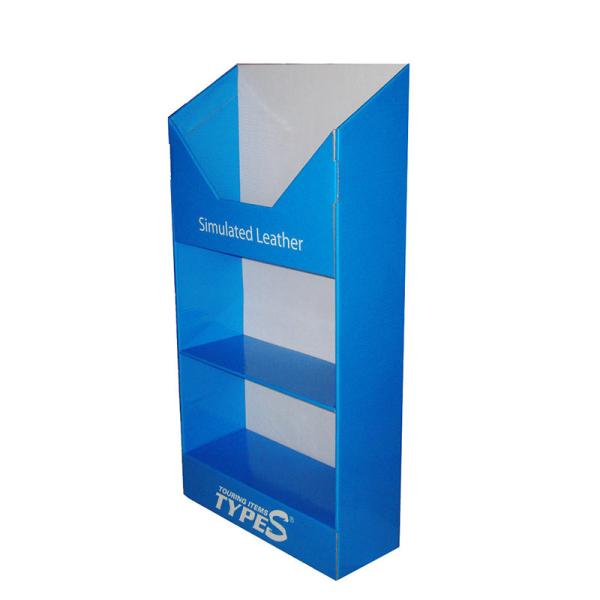 Customized Cardboard Floor Display Stands Folding 4 Shelves Retail Promotion