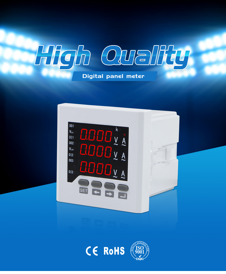 CN-3UIF73 80*80 mm Three Phase current voltage frequency AVHZ Meter