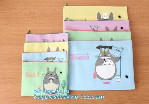 canvas pencil bag zippered stationery storage pouch student school office gift,