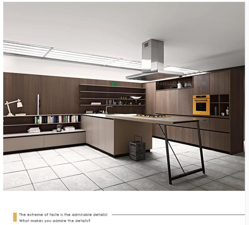 Simple Island Kitchen Furniture Plywood Carcass 20mm Top Thickness