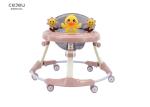 Plastic Wheel Baby Foldable Walker With Electronic Games Height Adjustable