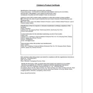 Zigong New Era Dinosaur Landscape Manufacture Co., Ltd. Certifications