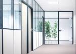 Aluminum Frame Acoustic Glass Partition Wall System 90mm Thickness For Offices