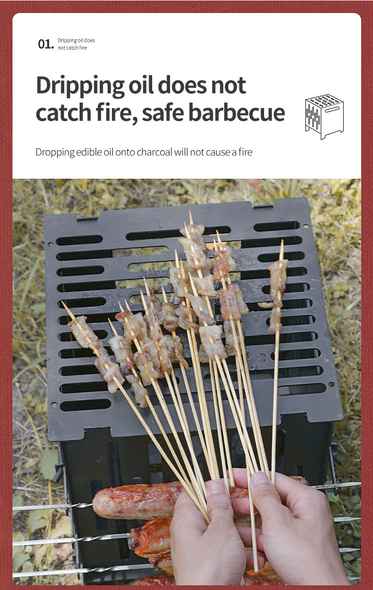 Multifunction Portable Charcoal BBQ Grill Stove for Grilling, Skewering and Cooking
