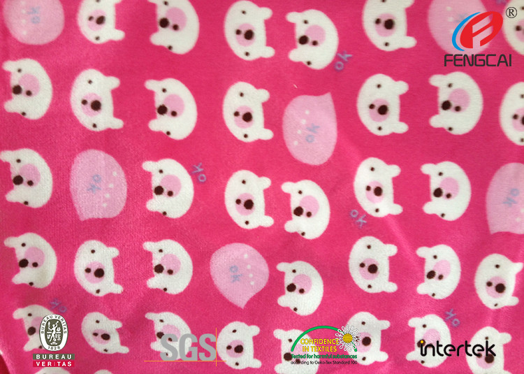 Eco Friendly Fashionable Minky Plush Fabric Custom Printed For / Bedding