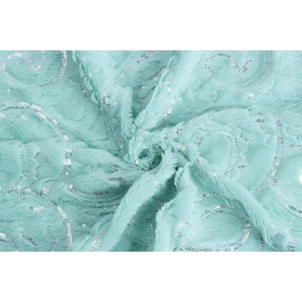 Recycled 100 Polyester Sequin Embroidered on Pv Velvet Fur Fabric for Womens Clothing Home Blanket