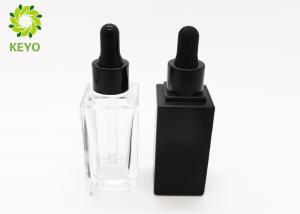 Wholesale Glass Essential Oil Dropper Bottles , Square Shape 1 OZ Cosmetic Containers from china suppliers