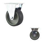 75mm Wheel Grey TPR Fixed Light Duty Casters For Small Trolley