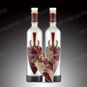 Wholesale 500mL Liquor Vodka Glass Bottles With Shield Shaped Metal Label from china suppliers