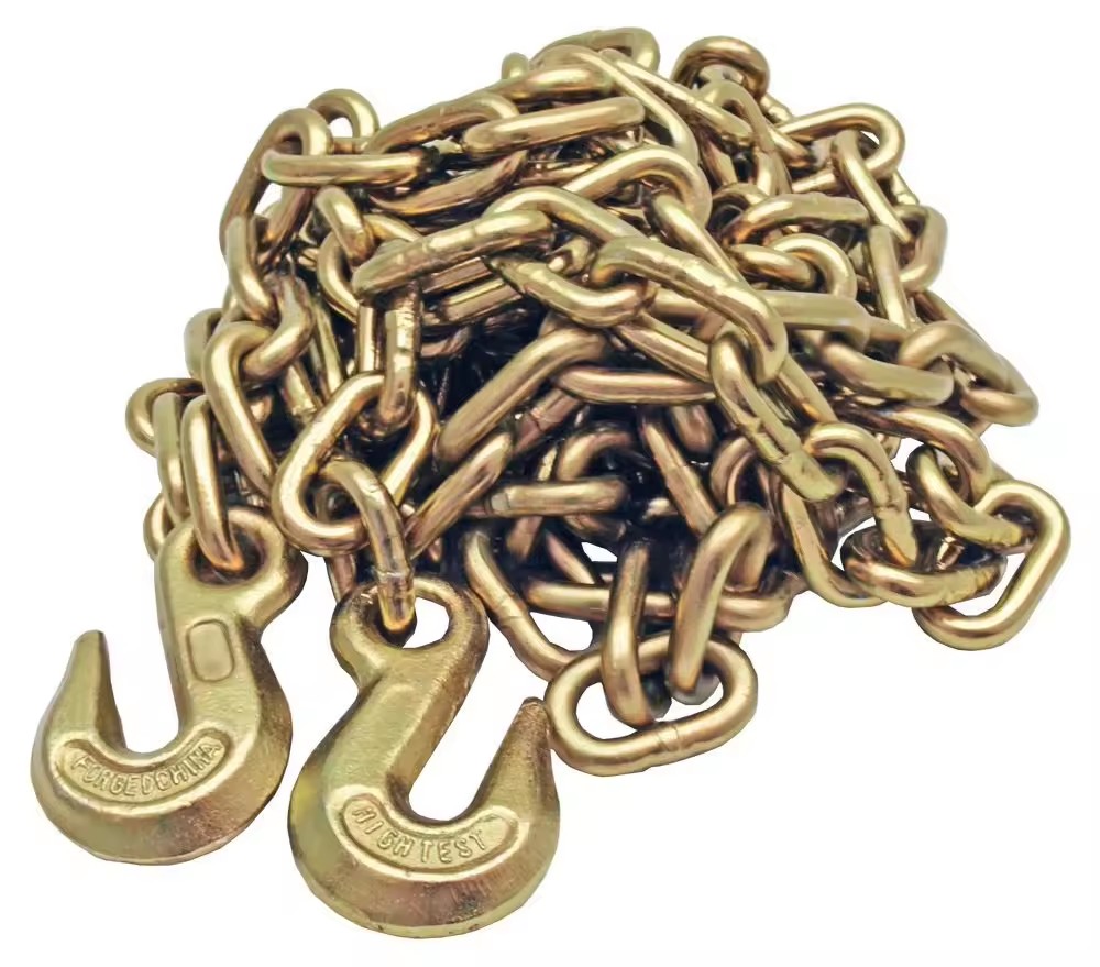 Heavy Load Transportation 8mm Black Zinc Plated G70 Transport Chain with Bent Hook