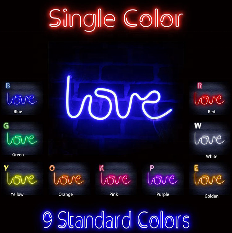 Customized Drop Shipping Neon Wedding Theme Beautiful Decorate Led Letter Neon