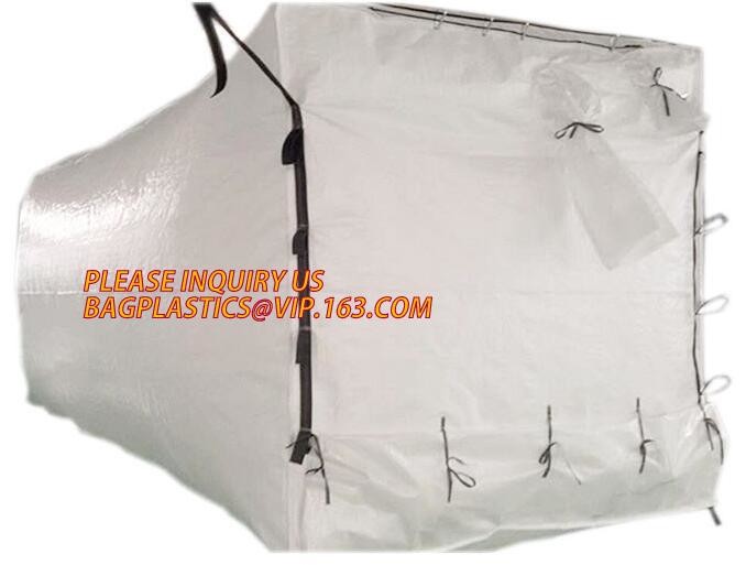 Export Europe High Quality Waterproof Dumpster Container liners,6 mil White Open Top Drawstring Dumpster Container Liner