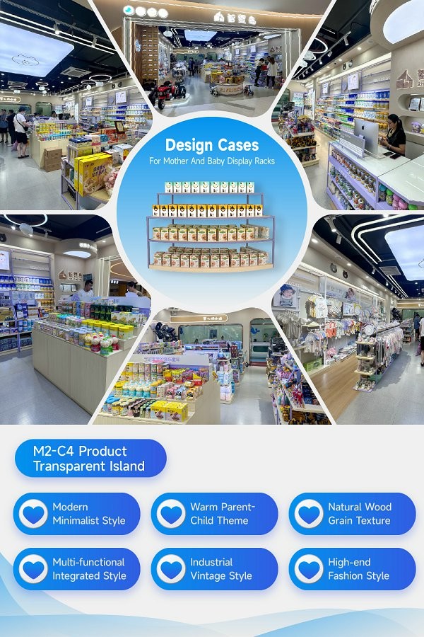 M2-C4 Robust Structure Transparent Display Island For Promotion In Maternity & Baby Store
