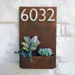Wall mounted weathering steel decorative small flower pot