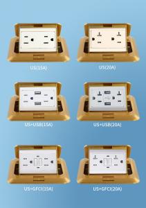 Wholesale Computer Charging Pop Up Floor Socket Brass Panel GFCI Socket Outlet from china suppliers