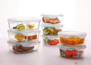 Wholesale Separated Glass Lunch Box Wide Mouth Storage Jars Glass Material 860ml / 850ml from china suppliers