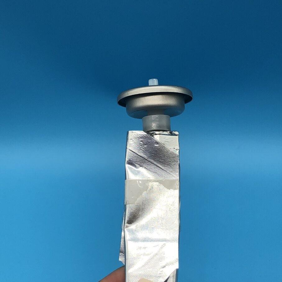 Customized Plastic Valve Bag Aerosol with Silver Cylinder Shape
