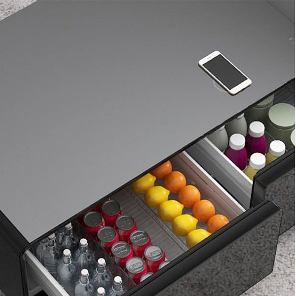 Wireless Charging Fridge Coffee Table Iron Home Essential with Multifunctional Design