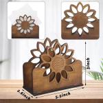 New Creative Sunflower Carved Solid Wood Napkin Holder Stylish Wooden Tissue