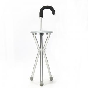 China Easily Folding Walking Cane With Chair Handle Convenient Medical Crutch on sale