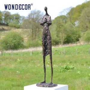 Wholesale modern high-quality Outdoor abstract person holding rabbit bronze sculpture from china suppliers