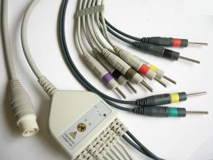 Wholesale NEC Medical EKG Machine Cable One Piece DIN3.0 IEC AHA Soft And Durable from china suppliers