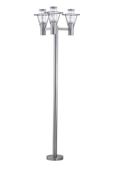 Custom Outdoor Street Cast Iron Light Pole Galvanized 3 Light Head Stainless