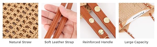 Women Small Straw Bags Summer Beach Tote Bag Handmade Woven Hobo Purse Handbag Customized New Arrival Hand Made Natural Straw Raffia Blue Striped