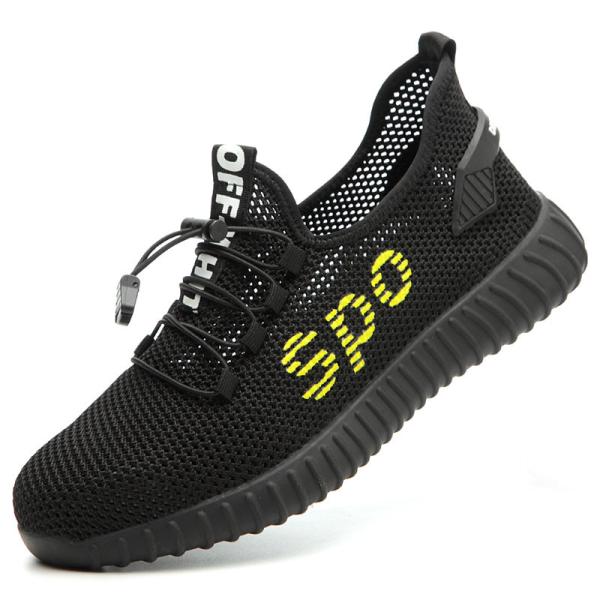 Shengjie Men'S Breathable Flyknit Large Mesh Rubber Sole Fashion Safety Shoes