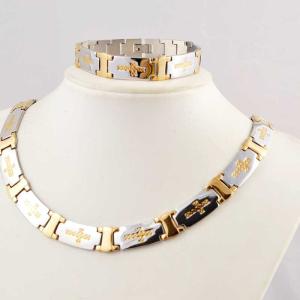 Wholesale US Europe Fashion 316L Stainless Steel Bracelet With Matched Necklace Jewelry Set CQS38 from china suppliers