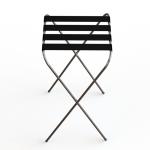 Chrome Foldable Hotel Display Stand With 4 Black Nylon Webbing