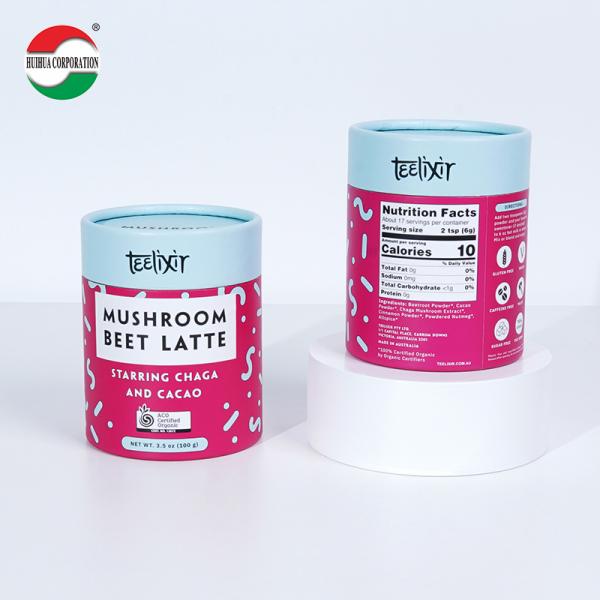 Custom Design Food Grade Tea Container Packaging Recyclable Material Luxury Candy Round Gift Boxes Kraft Paper Tube Cylinder With Seal Metal Lid