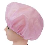 Pink Color Disposable Medical Caps / Round Non Woven Bouffant Cap