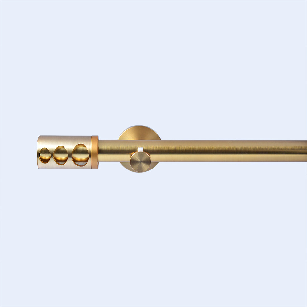 Rose Gold Color Metal Curtain Poles Set Aluminum 0.7mm Thickness