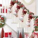 Christmas Stockings 4 Pack 18 inch Large Kids Stocking Bags Hanging Socks for