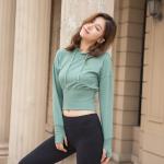 OEM Yoga Crop Top Workout Jacket Women Long Sleeve Sportswear Low MOQ