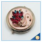 Shinny Gifts Crystal Goose Design Folding Make up Mirror Souvenir Compact Mirror