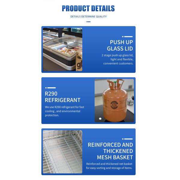 ETL Gas Station & Mini Store Two Sides Open Island Freezer