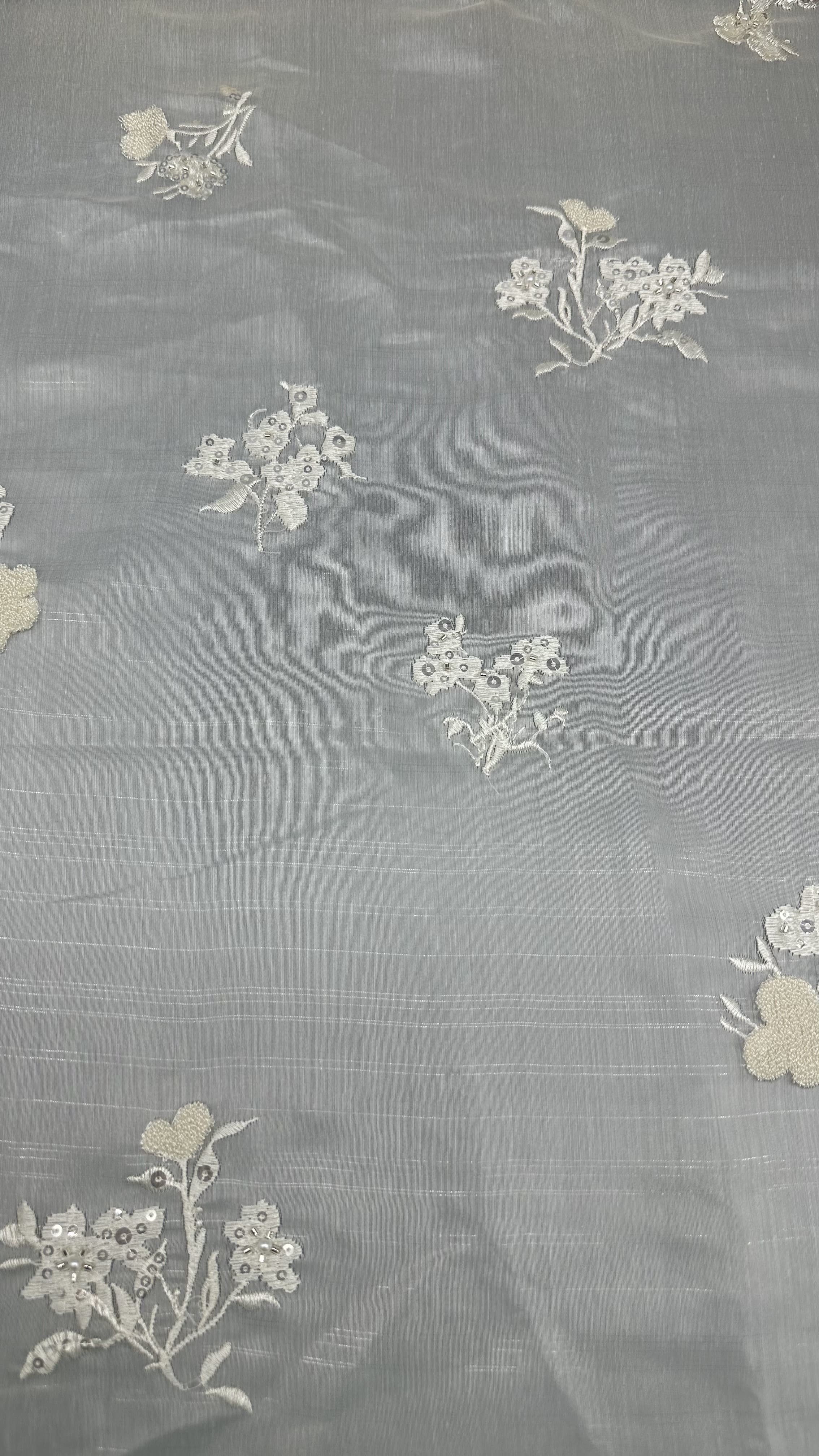High Quality Floral Tulle Mesh Fabric Breathe Mesh Lace Fabric Leafy Sequin Fabric