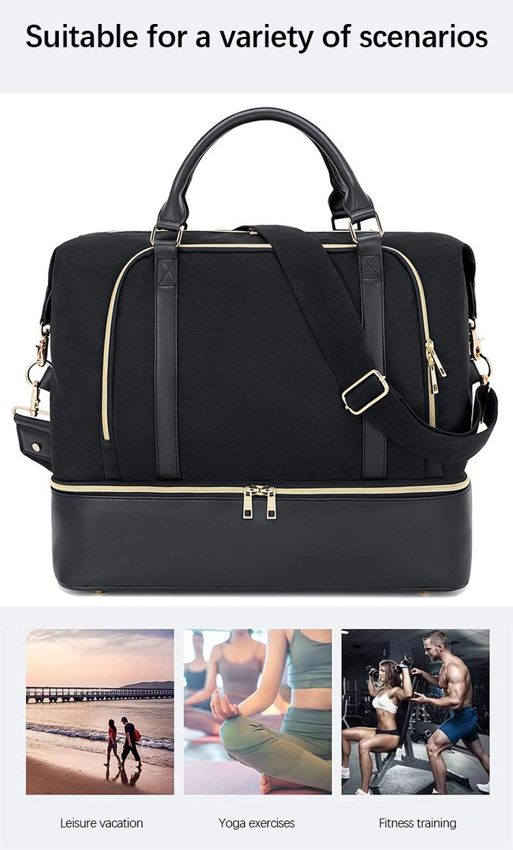 Large Carry On Travel Duffel Bags Weekend Tote Bag With Shoes Pouch For Men Women