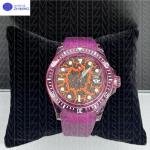 Customizable 40mm/42mm Round Sapphire Watch Case In Magenta
