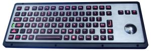Wholesale Brushed backlight industrial metal trackball keyboards for industrial &amp; military from china suppliers