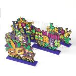 Natural Large Mardi Gras Wooden Decorations with Comedy Tragedy Face Mardi Gras
