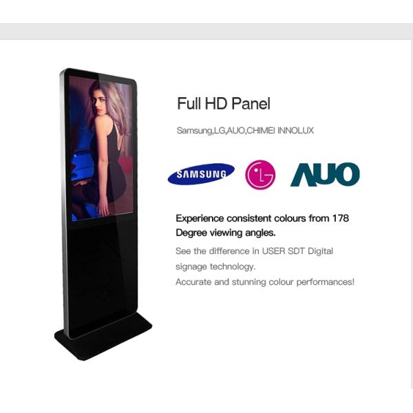 43 Inch Floor Standing LCD Display for Indoor Kiosk with WiFi 4K HD HDMI Media Player