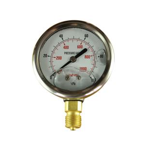 Wholesale 2.5&quot; 0-6 Bar Glycerin Filled Pressure Gauge Lower Back Connection One Piece from china suppliers