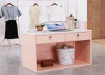 Small Colorful Wood And Metal Reception Table Furniture Clothes Office Using